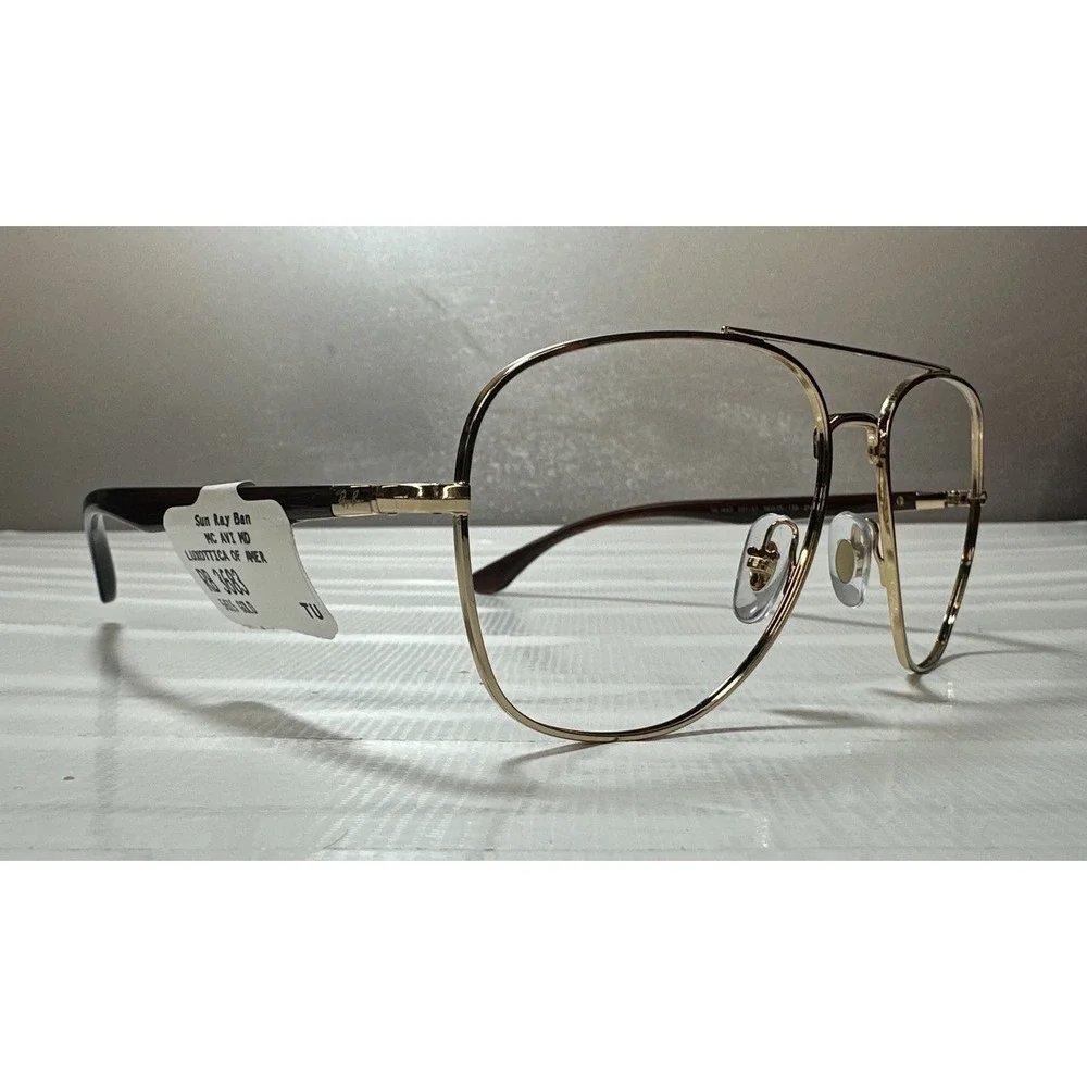 Ray-Ban  Frames RB3683 001/51 Brown Gold Aviator Wire Rim 56-15-135 Retail $299.
